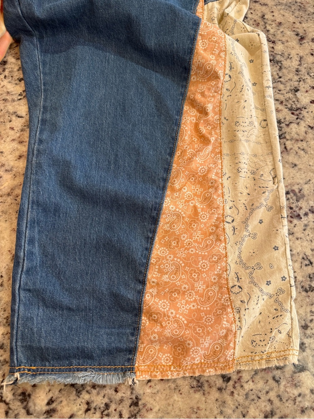 Easel Los Angeles Patchwork Denim Wide Leg Overalls Size Small Boho - Picture 7 of 7